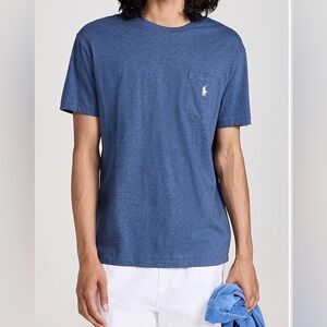 NWOT Polo by Ralph Lauren Men's Classic Fit Pocket Tee in Derby Heather Blue